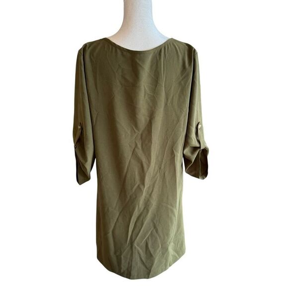 Olive green button down size medium dress - Picture 2 of 3